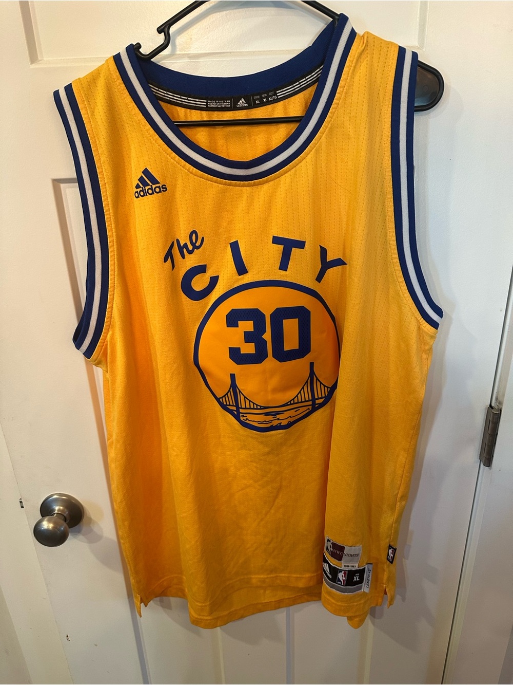 adidas Golden Yellow & Blue 'The City' Basketball Jersey #30